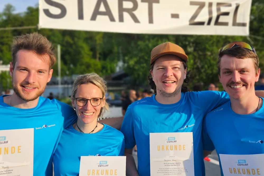 16. Platz für die Kovacic Ingenieure beim "Donau-Staffel-Lauf 2024 - Laufen für den guten Zweck"